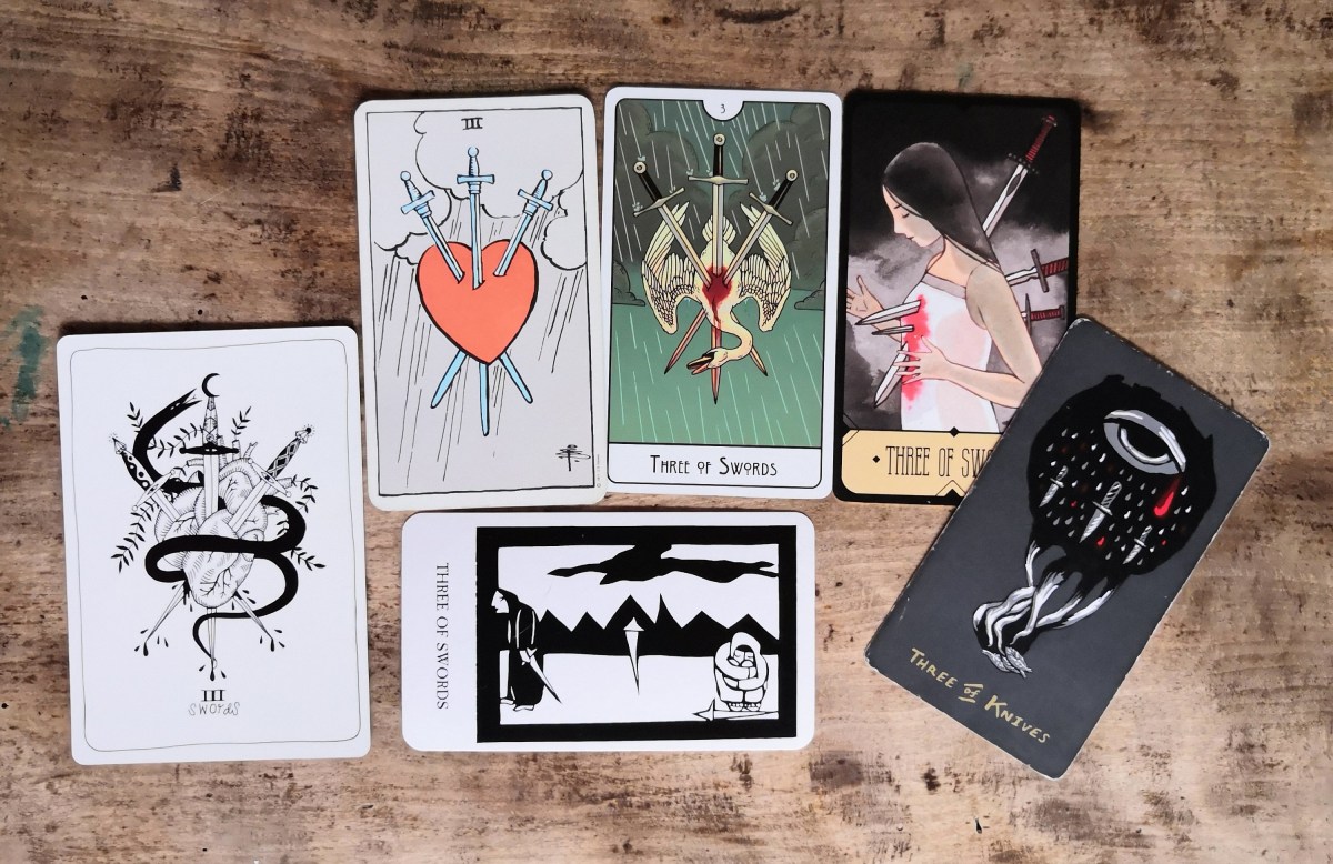 Le tarot en mots-clés: 3&nbsp;d&rsquo;épées